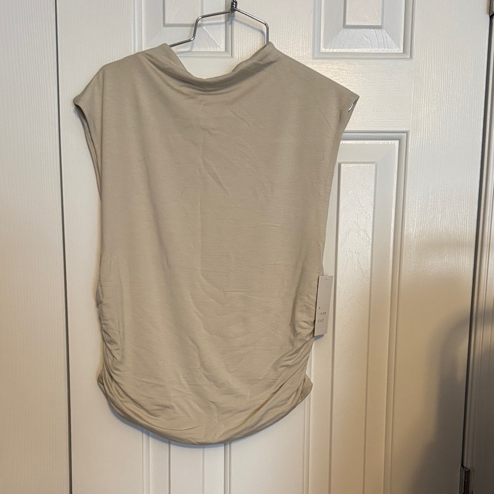 a new day Cream Muscle Tee